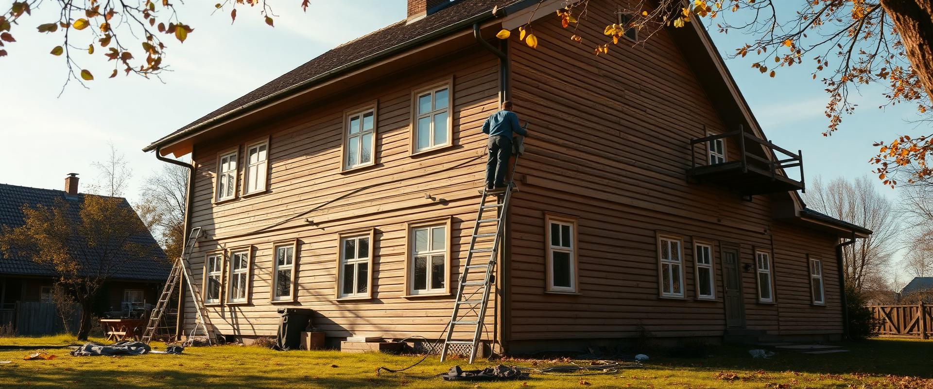 Villafasad under målning