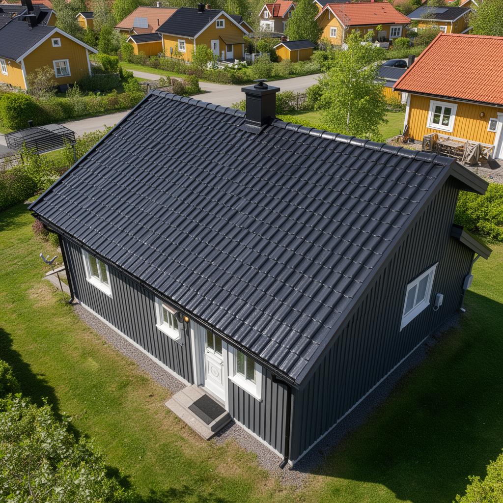 Efter – Se skillnaden efter taktvätt och takmålning