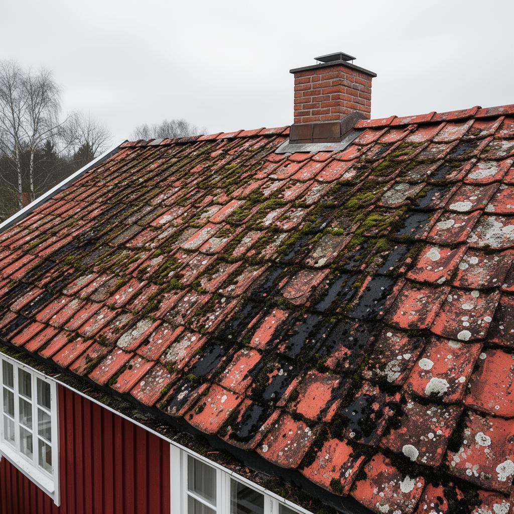 Före – Se skillnaden efter taktvätt och takmålning