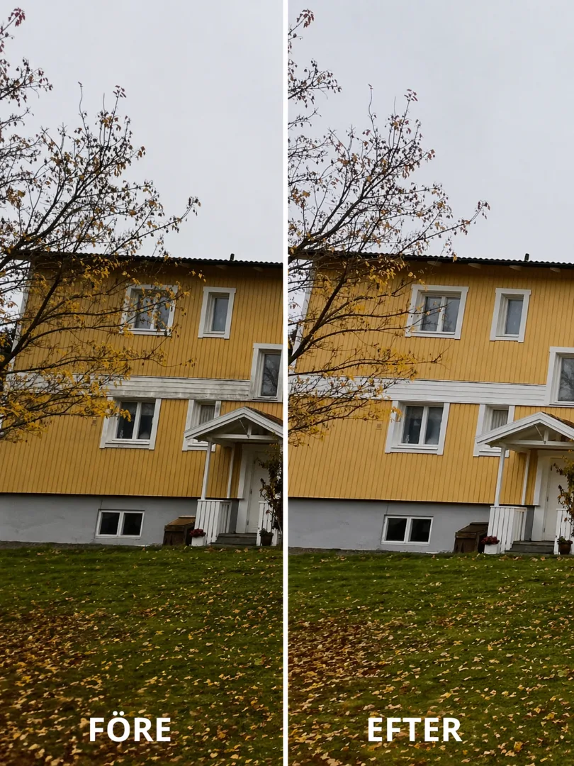 Före – Sedan 1994 har vi tvättat närmare 1000 fasader för villa och fastighetsägare.